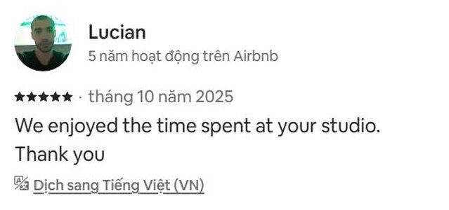 Ảnh chụp đánh giá thật từ Airbnb
