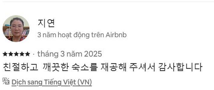 Ảnh chụp đánh giá thật từ Airbnb