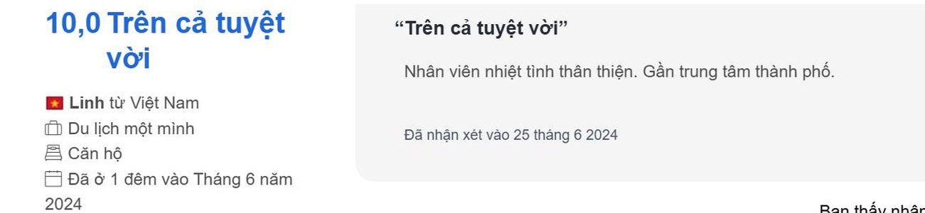 Ảnh chụp đánh giá thật từ Agoda